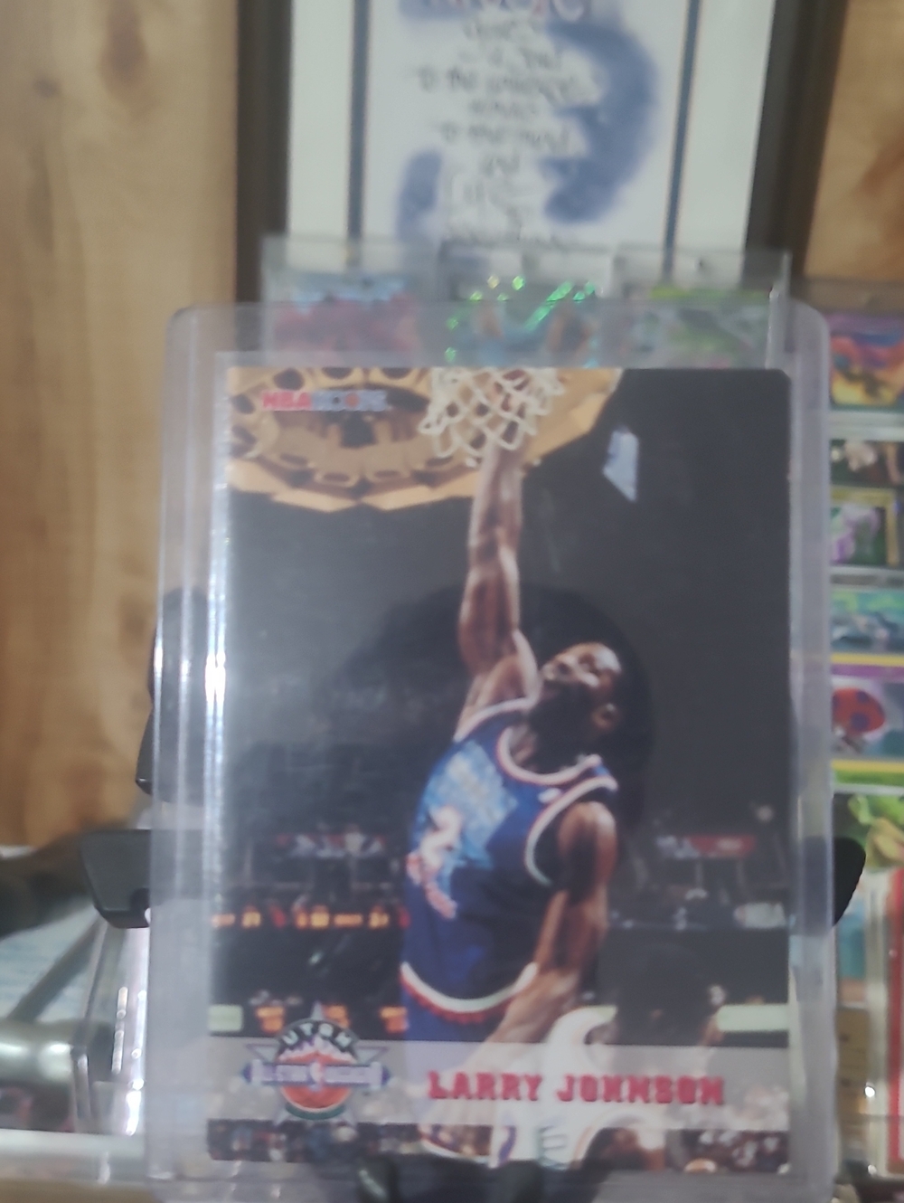 Larry Johnson Basketball Trading Card - Blue Jersey - NBA